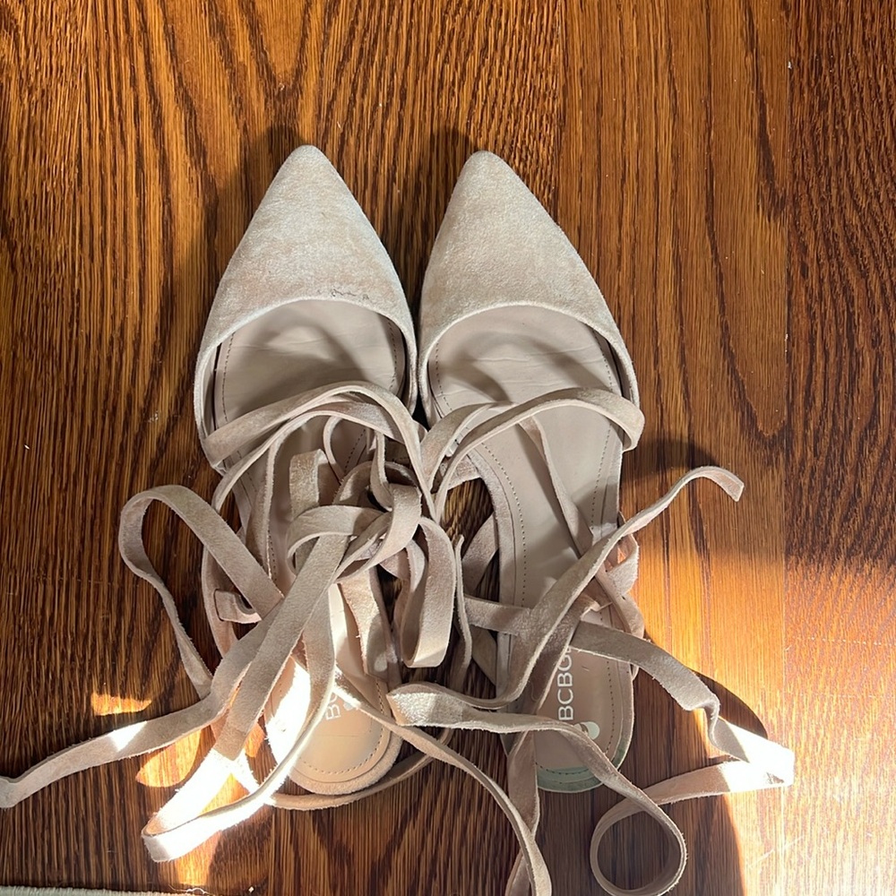 Bcbg generation pointed ballet wrap flats